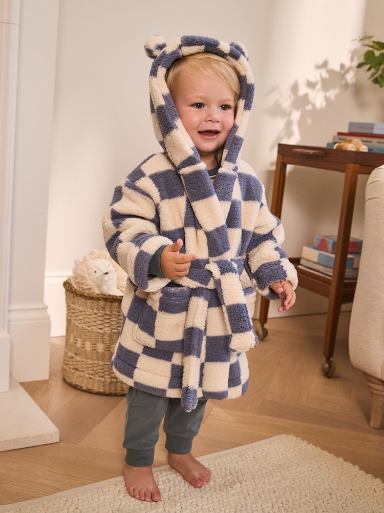 Blue/Ecru Checkerboard Robe (9mths-12yrs) - Image 1 of 8