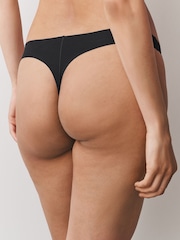 Black/Cream/Pink Thong Cotton Blend No VPL Knickers 7 Pack - Image 10 of 13