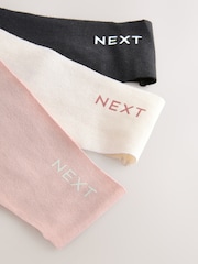Black/Cream/Pink Thong Cotton Blend No VPL Knickers 7 Pack - Image 12 of 13