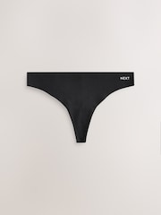 Black/Cream/Pink Thong Cotton Blend No VPL Knickers 7 Pack - Image 3 of 13