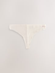 Black/Cream/Pink Thong Cotton Blend No VPL Knickers 7 Pack - Image 8 of 13