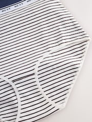 Navy/Chocolate Stripe Full Brief Cotton Logo Knickers 7 Pack - Image 13 of 13