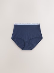 Navy/Chocolate Stripe Full Brief Cotton Logo Knickers 7 Pack - Image 5 of 13