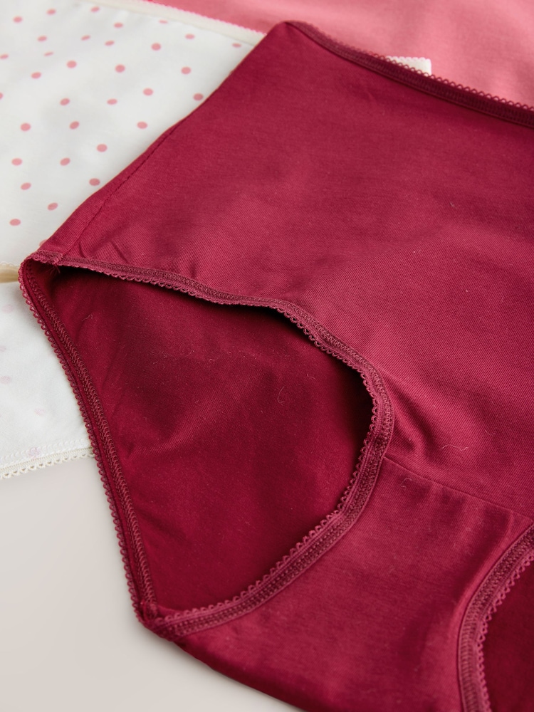 Berry/Pink Full Brief Cotton Rich Knickers 7 Pack - Image 10 of 10