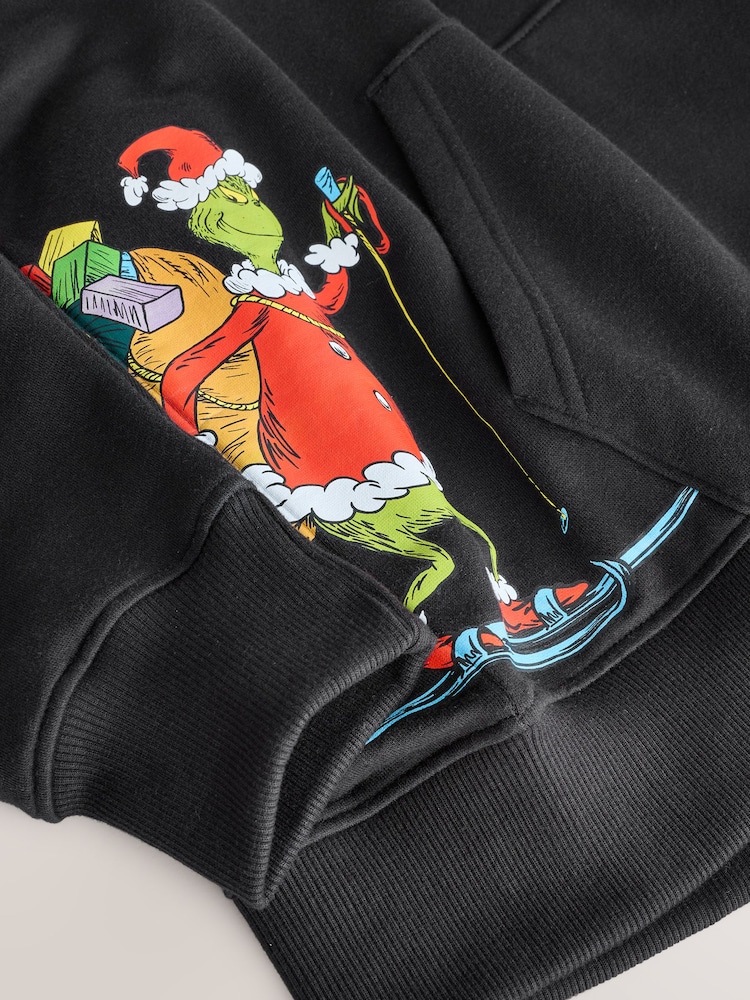 Black Christmas Grinch Graphic Licence Overhead Hoodie - Image 4 of 4 Black Christmas Grinch Graphic Licence Overhead Hoodie - Image 4 of 4