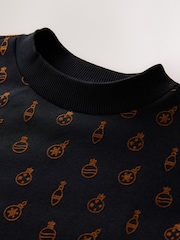 Negro/dorado - Sudadera con cuello redondo - Pattern Christmas Crew Sweatshirt - Imagen 2 de 3