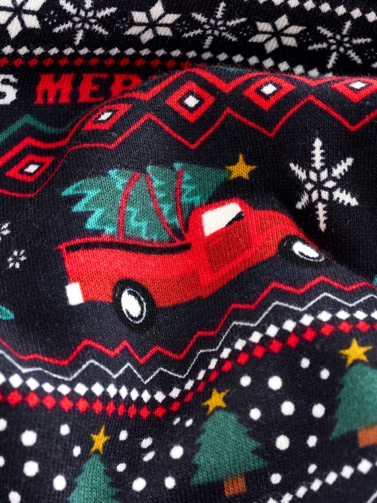 Navy Blue Fairisle Pattern Christmas Crew Sweatshirt - Image 2 of 3 Navy Blue Fairisle Pattern Christmas Crew Sweatshirt - Image 2 of 3