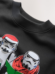 Preto - Christmas Star Wars Stormtrooper Graphic Licence Crew Sweatshirt - Imagem 4 de 4