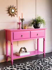 Rockett St George Pink Showstopper 2 Drawer Console Table - Image 1 of 8