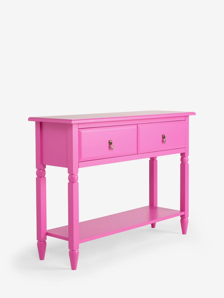Rockett St George Pink Showstopper 2 Drawer Console Table - Image 2 of 8