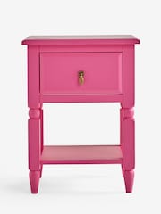 Rockett St George Pink Showstopper 1 Drawer Bedside Table - Image 3 of 6