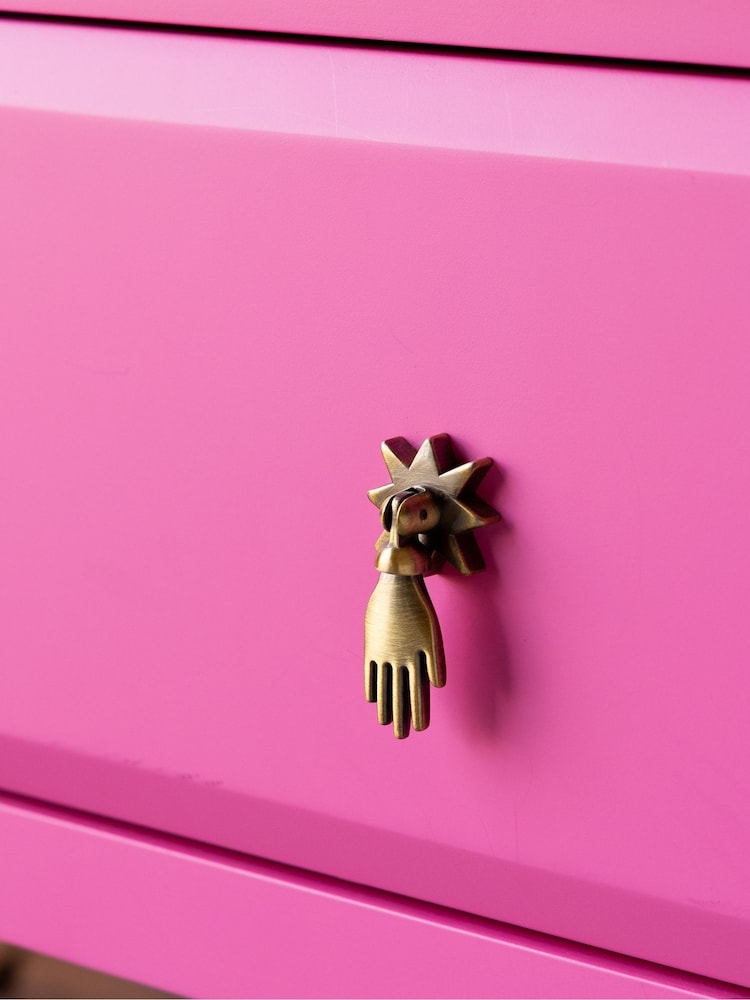 Rockett St George Pink Showstopper 1 Drawer Bedside Table - Image 6 of 6