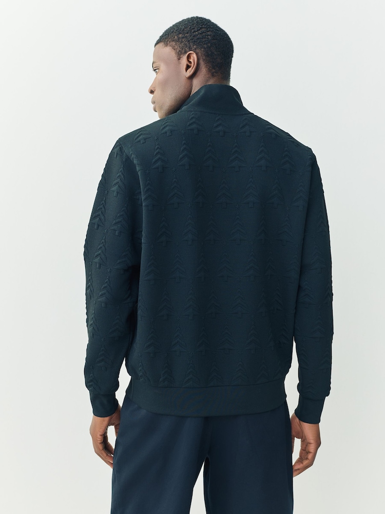 Black Zip Neck Pattern Christmas Crew Sweatshirt - Image 2 of 8