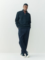 Black Zip Neck Pattern Christmas Crew Sweatshirt - Image 4 of 8