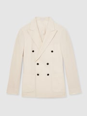 Reiss Stone Kin Db Linen Double-Breasted Suit Slim-Fit Blazer - Image 2 of 9