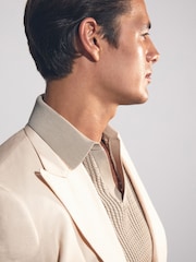 Reiss Stone Kin Db Linen Double-Breasted Suit Slim-Fit Blazer - Image 5 of 9