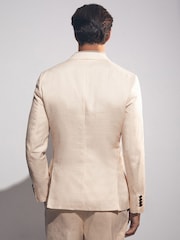 Reiss Stone Kin Db Linen Double-Breasted Suit Slim-Fit Blazer - Image 6 of 9