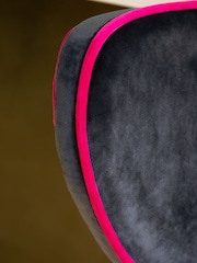 Rockett St George Charcoal Grey and Pink Velvet Perfect Bar Stool - Image 3 of 8