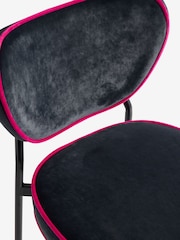 Rockett St George Charcoal Grey and Pink Velvet Perfect Bar Stool - Image 8 of 8