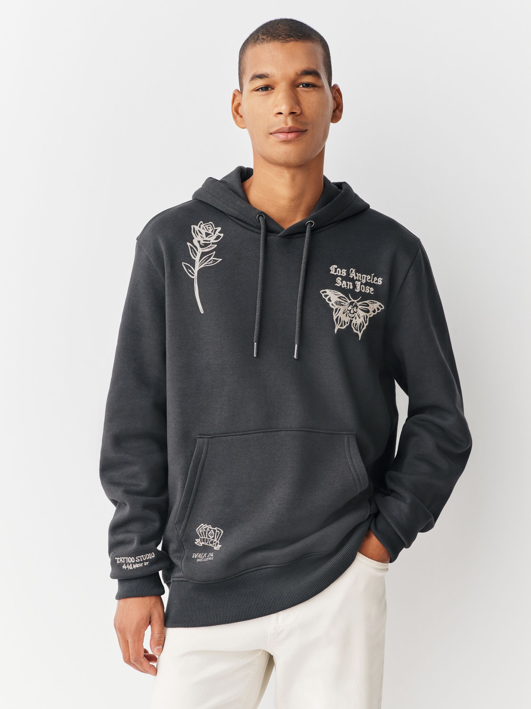 トップス Short Hoodie(Charcoal Gray) Buy Charcoal Grey Graphic Print Hoodie from Next USA