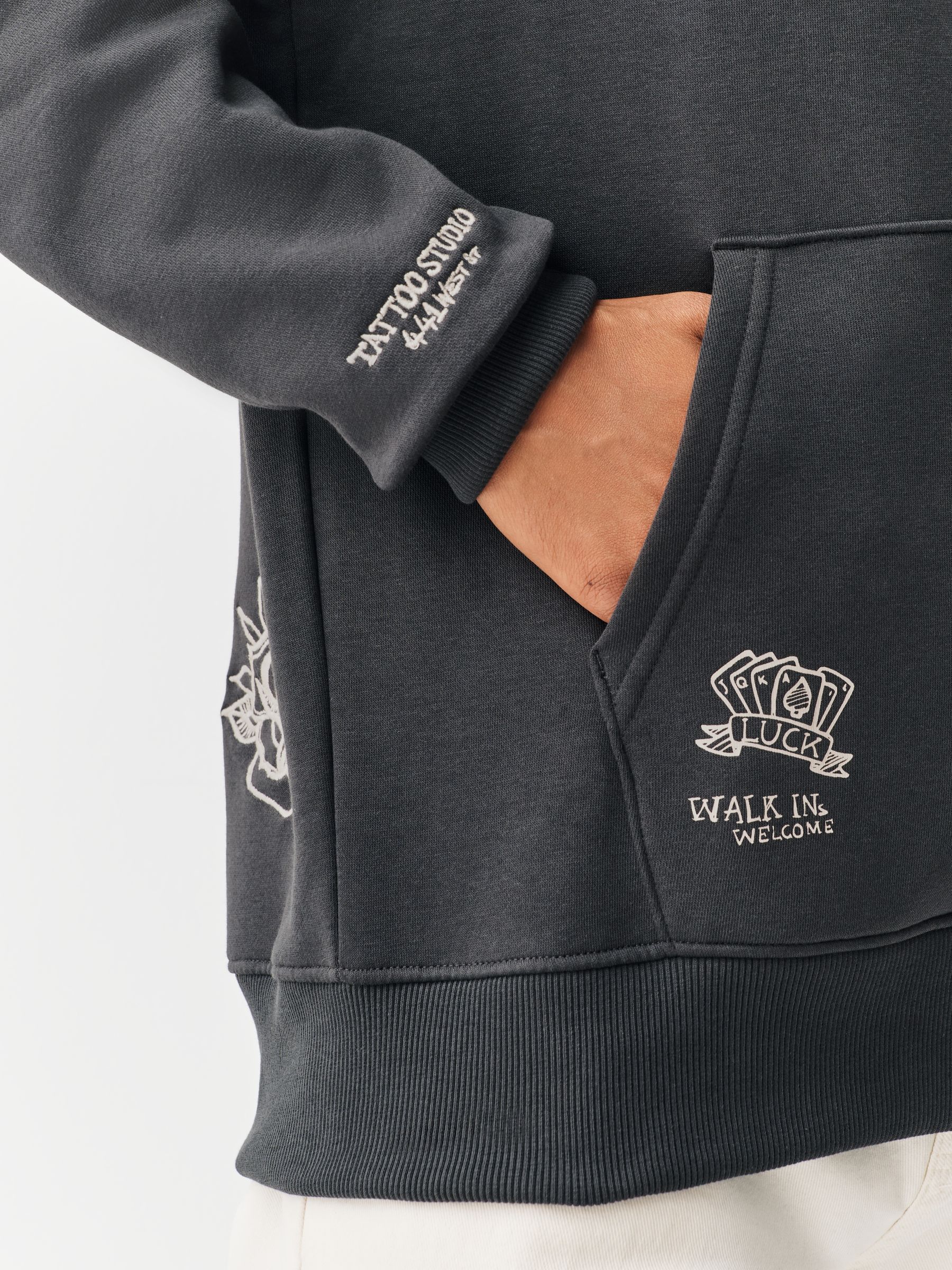 Buy Charcoal Grey Graphic Print Hoodie from Next Canada