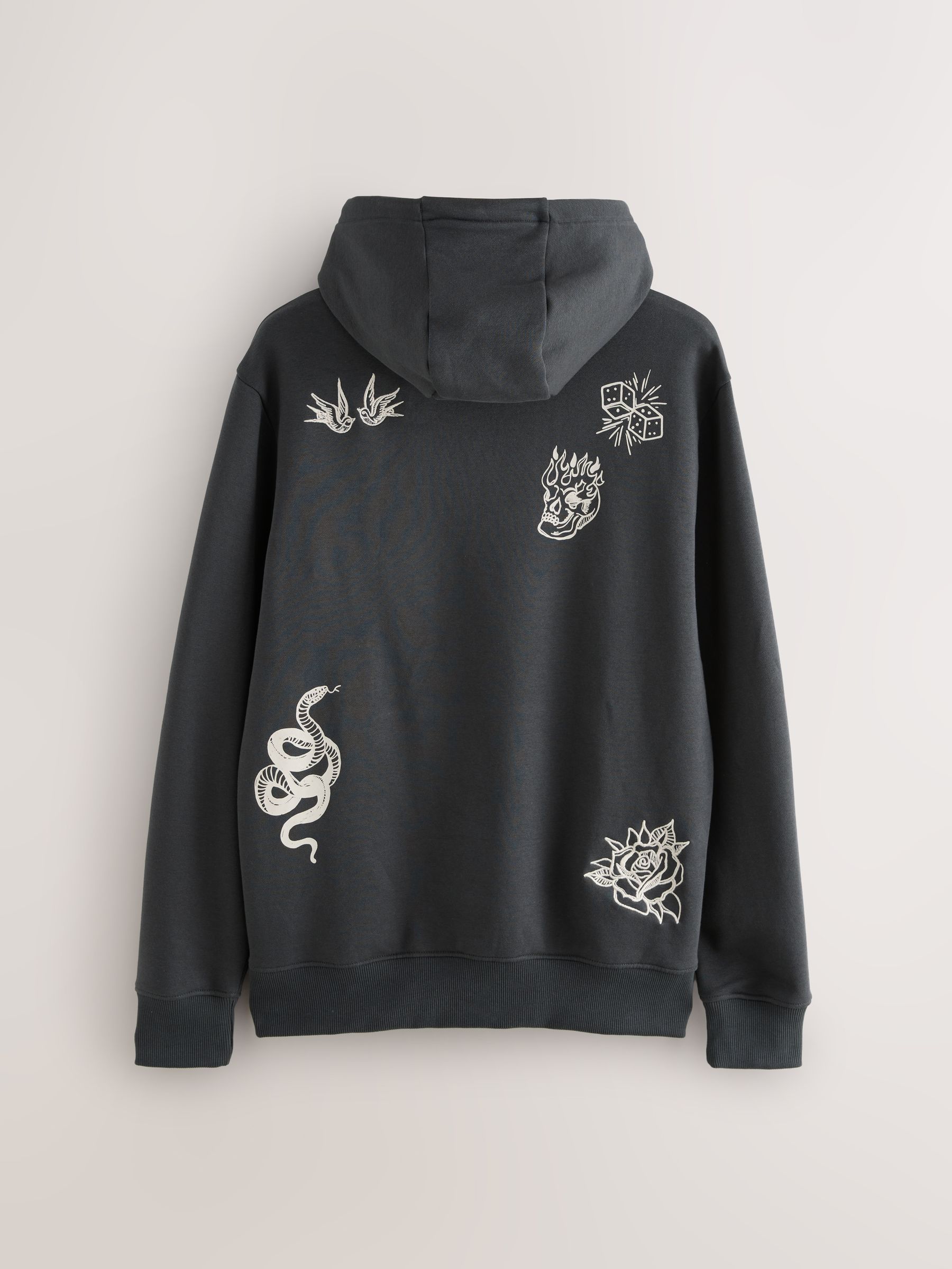 Buy Charcoal Grey Graphic Print Hoodie from Next Canada