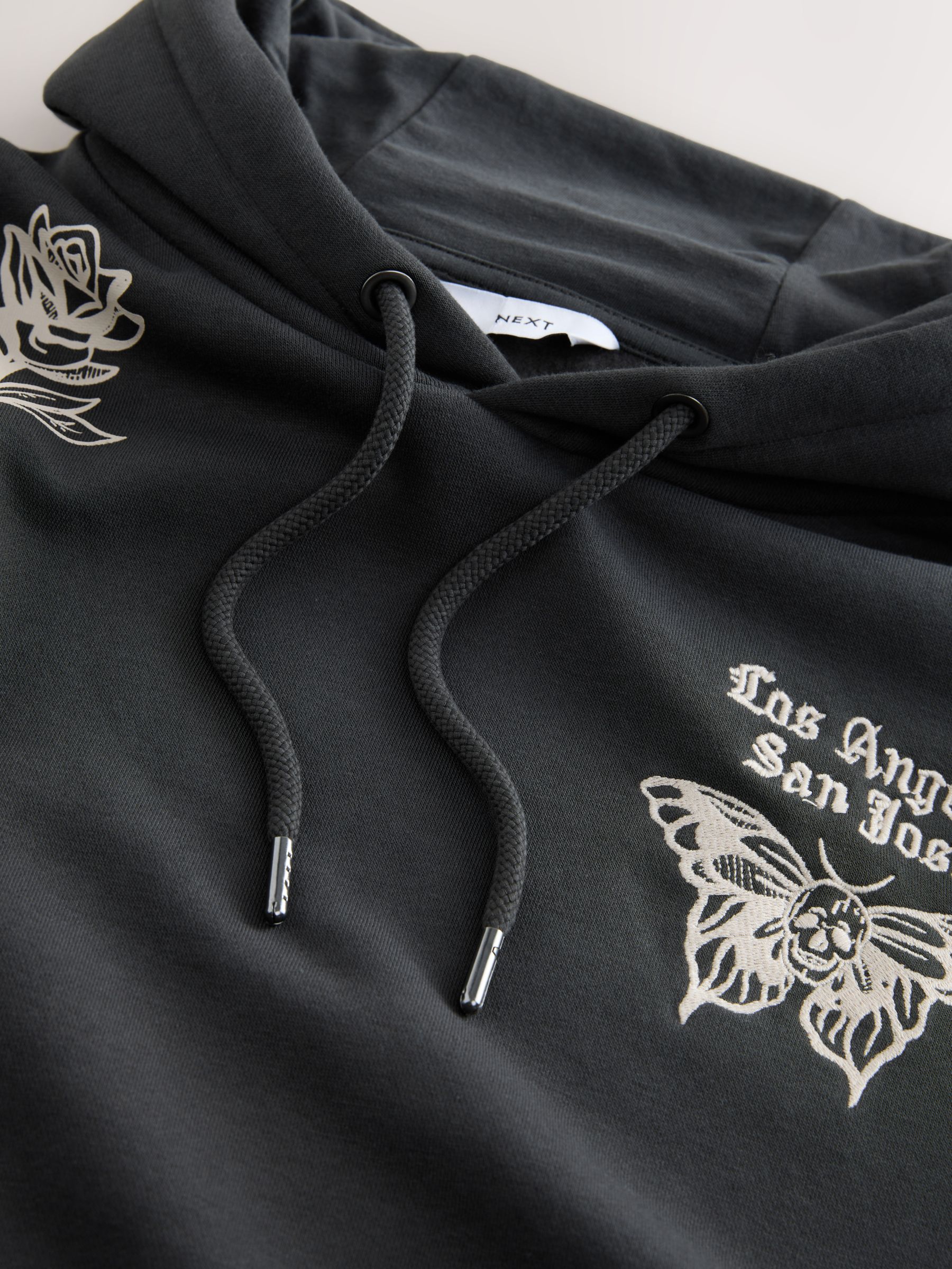 Buy Charcoal Grey Graphic Print Hoodie from Next Canada