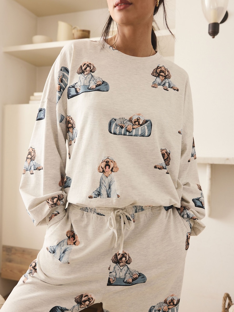 Grey Charlie The Cockapoo 100% Cotton Long Sleeve Pyjamas - Image 5 of 5 Grey Charlie The Cockapoo 100% Cotton Long Sleeve Pyjamas - Image 5 of 5