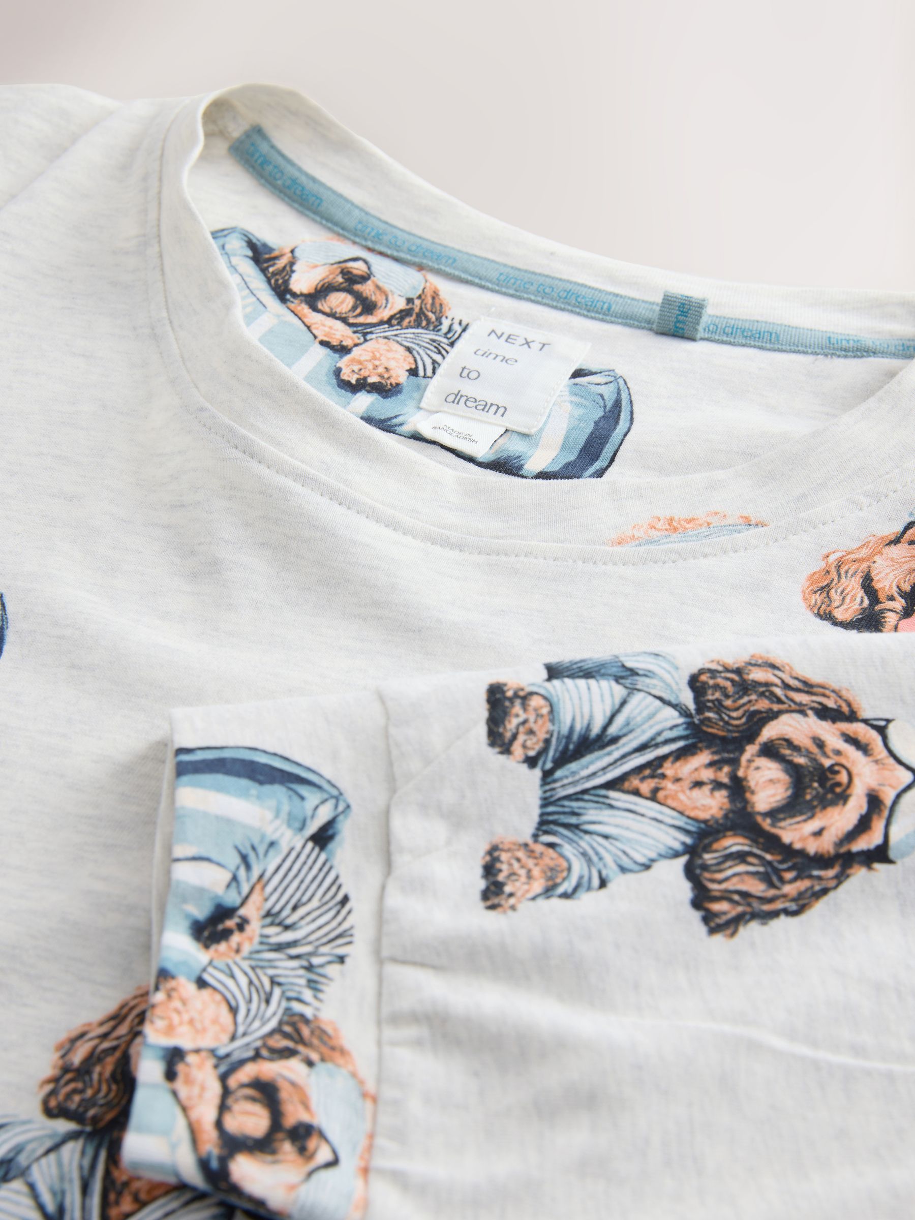 Buy Grey Charlie the Cockapoo - Long Sleeve Pyjamas from Next Germany