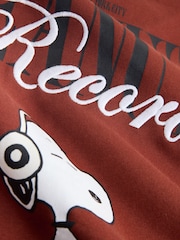 Rust Brown Snoopy Licence Graphic Back Print Crew Sweatshirt - Image 8 of 9