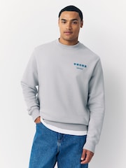 Ice Grey Crew Sweatshirt Hokusai Graphic License - Image 2 of 10