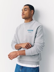 Ice Grey Crew Sweatshirt Hokusai Graphic License - Image 4 of 10