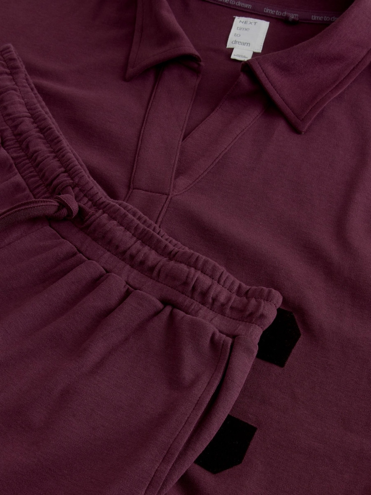 Burgundy Red City Graphic Long Sleeve Pyjamas - Image 3 of 3 Burgundy Red City Graphic Long Sleeve Pyjamas - Image 3 of 3