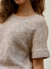 Mink Brown Twist Back Knitted Poncho - Image 5 of 9
