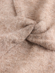 Mink Brown Twist Back Knitted Poncho - Image 8 of 9