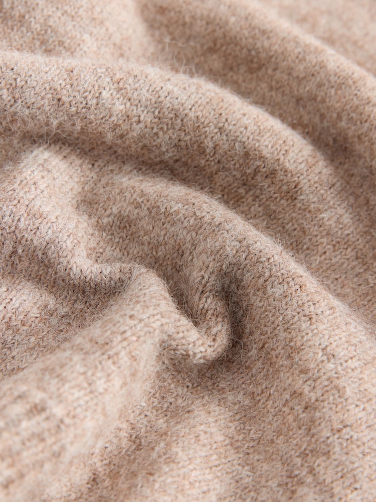 Mink Brown Twist Back Knitted Poncho - Image 9 of 9