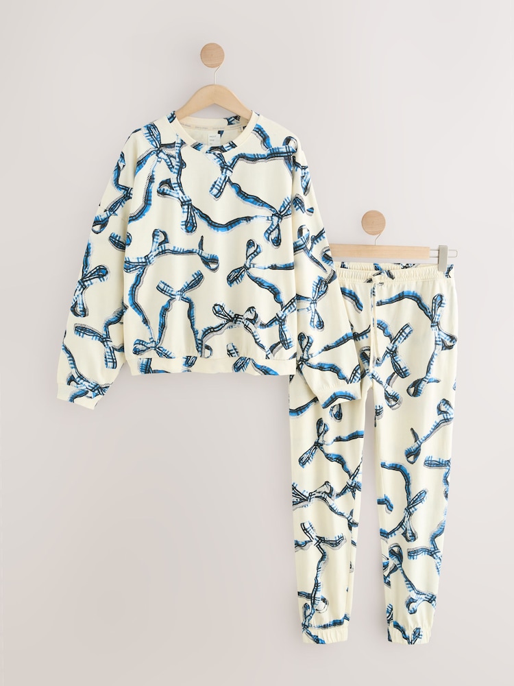 Ecru Bows Long Sleeve Pyjamas - Image 1 of 3 Ecru Bows Long Sleeve Pyjamas - Image 1 of 3