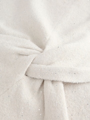 Cream Sparkle Twist Back Knitted Poncho - Image 10 of 10