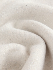 Cream Sparkle Twist Back Knitted Poncho - Image 9 of 10