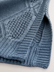 Blue Argyle Open Knit Tank Cover-Up - Image 2 of 3