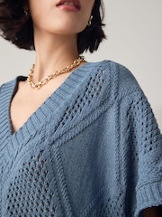 Azul - Argyle Open Knit Tank Cover-Up - Imagen 4 de 8