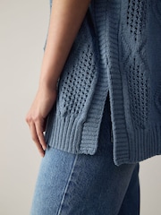 Azul - Argyle Open Knit Tank Cover-Up - Imagen 5 de 8
