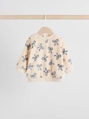 Black/White Soft Velour Bow Print Jumper and Trousers Set (0mths-2yrs) - Image 2 of 14