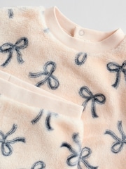 Black/White Soft Velour Bow Print Jumper and Trousers Set (0mths-2yrs) - Image 7 of 14