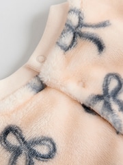 Black/White Soft Velour Bow Print Jumper and Trousers Set (0mths-2yrs) - Image 8 of 14