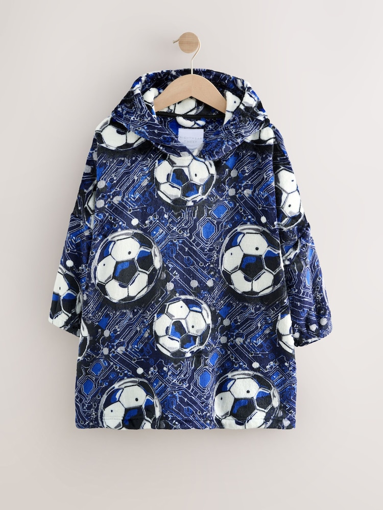 Navy Football Fleece Poncho (3-16yrs) - Image 1 of 4