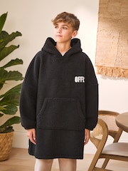 Black Offline Fleece Poncho (3-16yrs) - Image 1 of 6