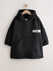 Black Offline Fleece Poncho (3-16yrs) - Image 3 of 6