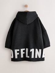 Black Offline Fleece Poncho (3-16yrs) - Image 4 of 6