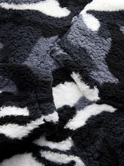 Black/White Camo Fleece Poncho (3-16yrs) - Image 3 of 4